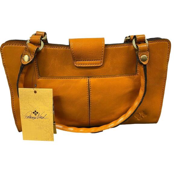 Patricia Nash Rosina Cut Out Tooled Leather Satchel Sun Yellow NEW - Picture 5 of 7